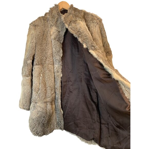 Vintage Handmade Patchwork Genuine Fur Coat Sz M Longline 8687 - Picture 3 of 8